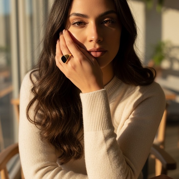 Jewelry - Gold and Black Signet Ring